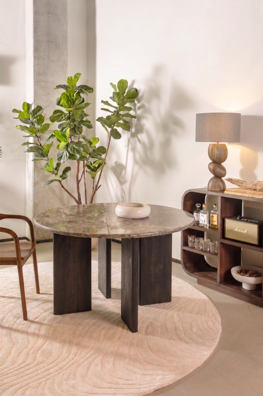 Margo Brown Marble Dining Table