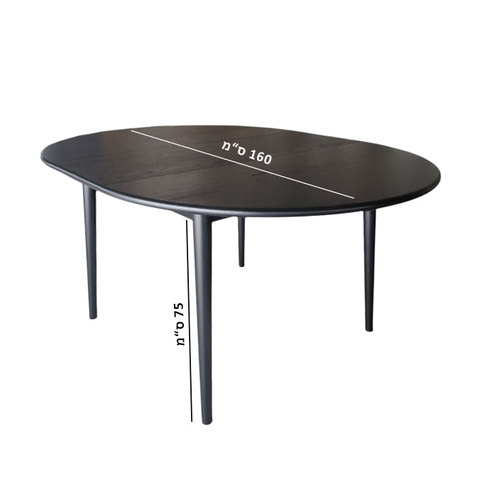 שולחן מרטינה עגול נפתח בלאק