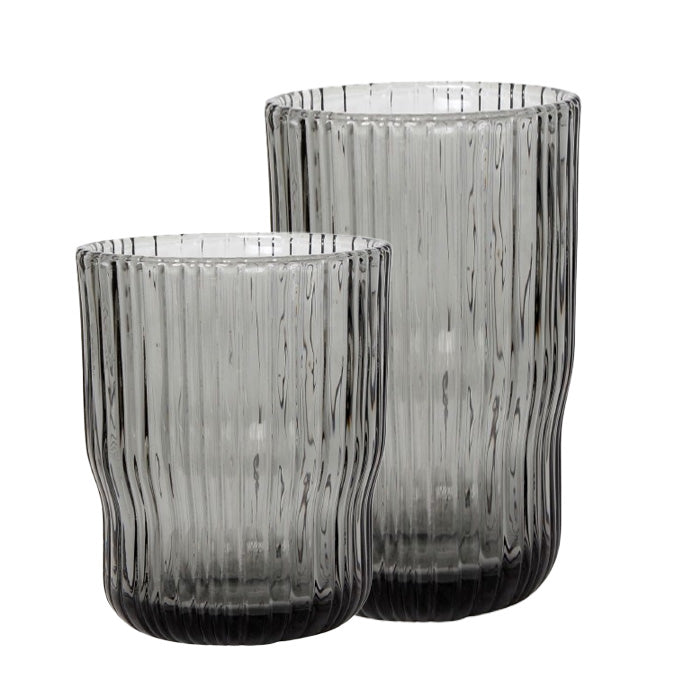 Recycled Glass Stripes Smoke - Six-pack L