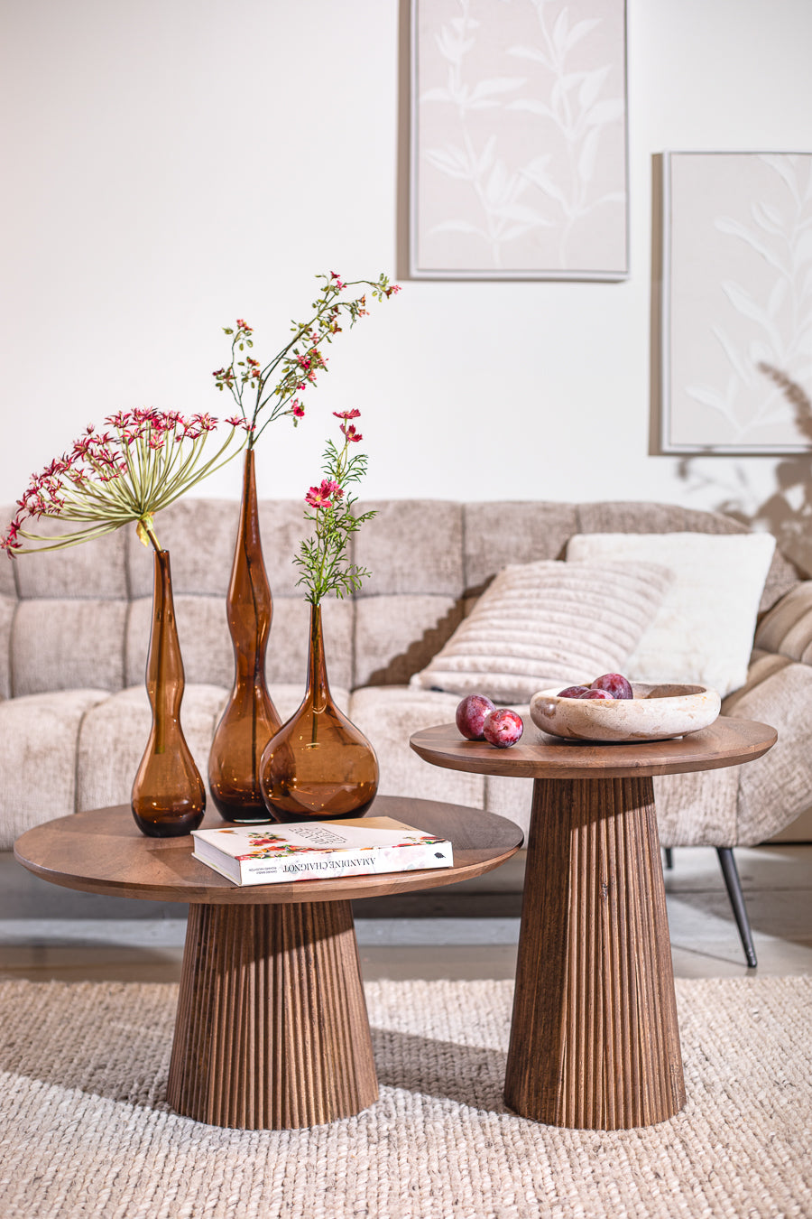 תמונה תבליט פלוואר בז' אנד ווייט L