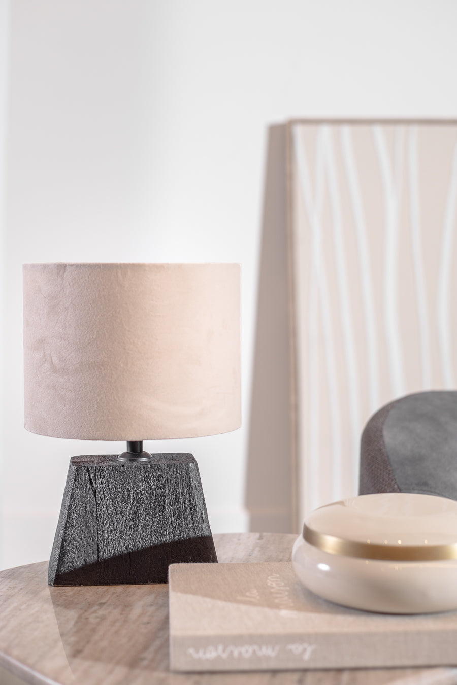 מנורה לוסט ראונד מיני סטרייפס גריי