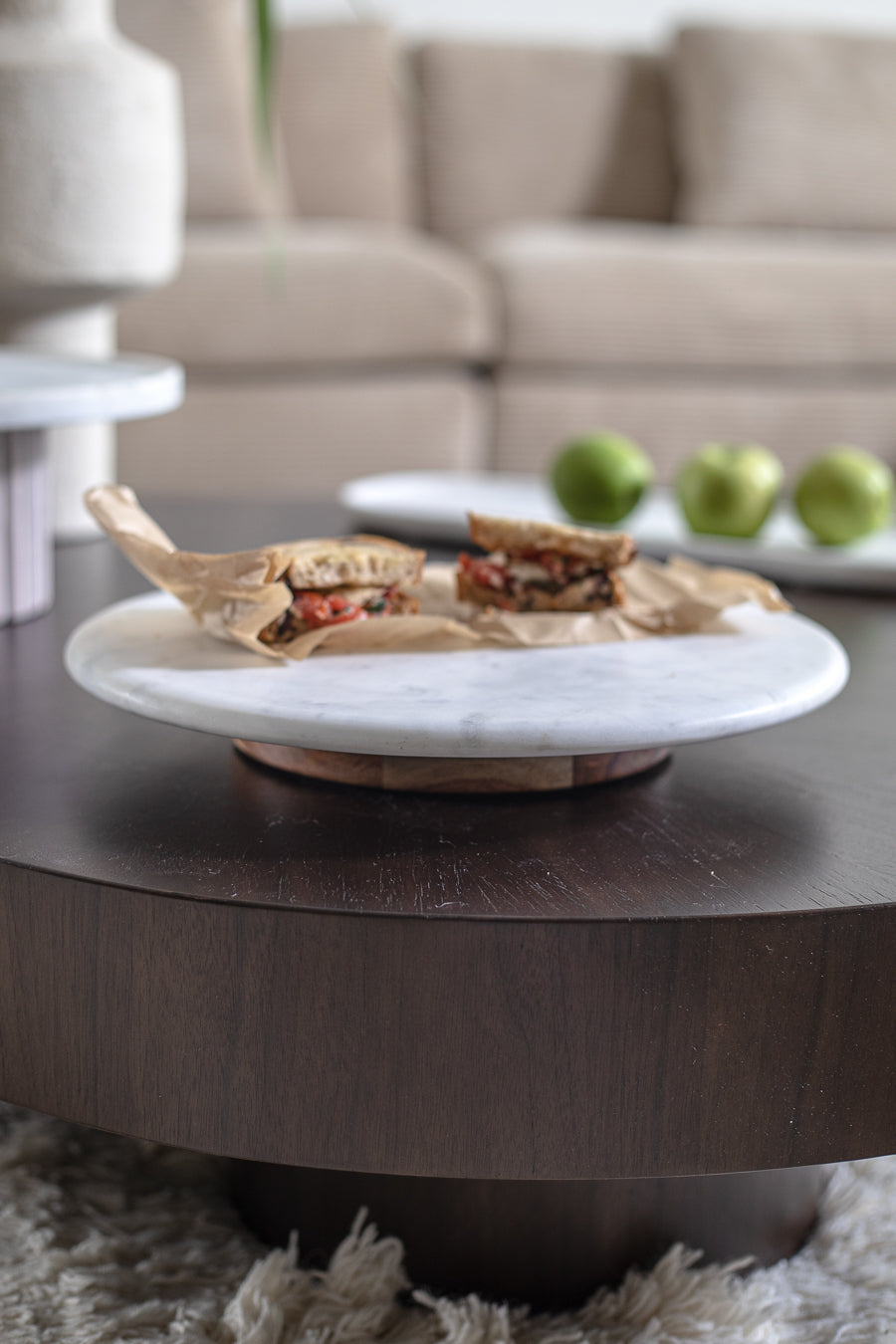 מגש מסתובב ווייט מארבל