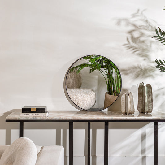 טיימלס ראונד מירור בלאק S