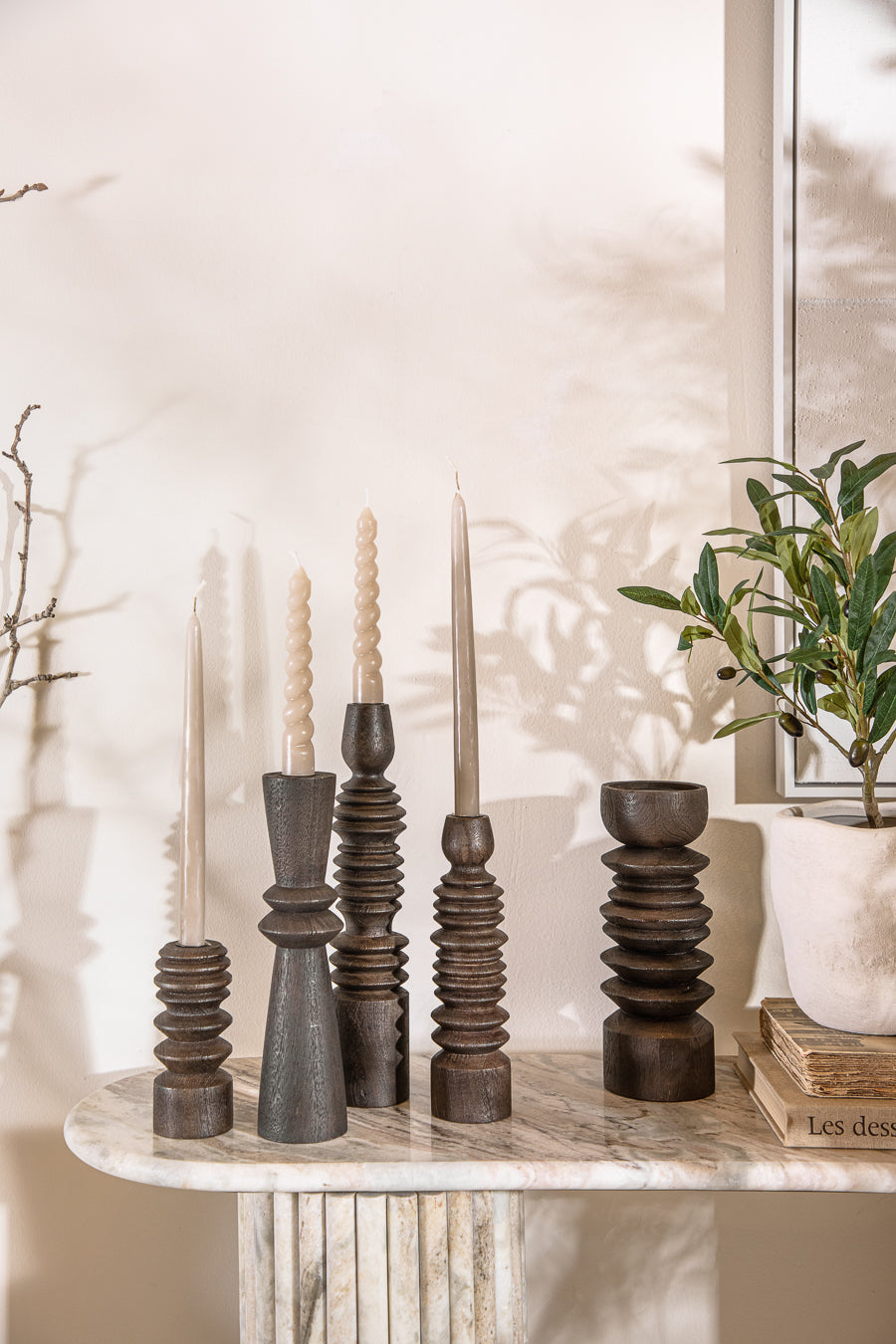 זוג נרות טפר אלגנס סמוק