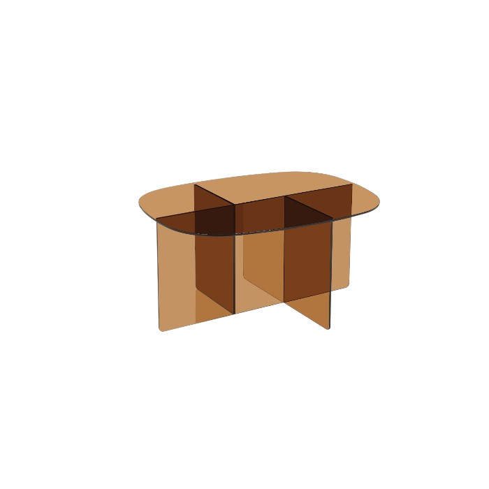 שולחן ווטרו אליפס אמבר 80x60x40
