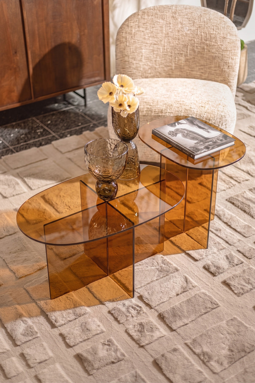 Watero Ellipse Amber Table 40x30x50