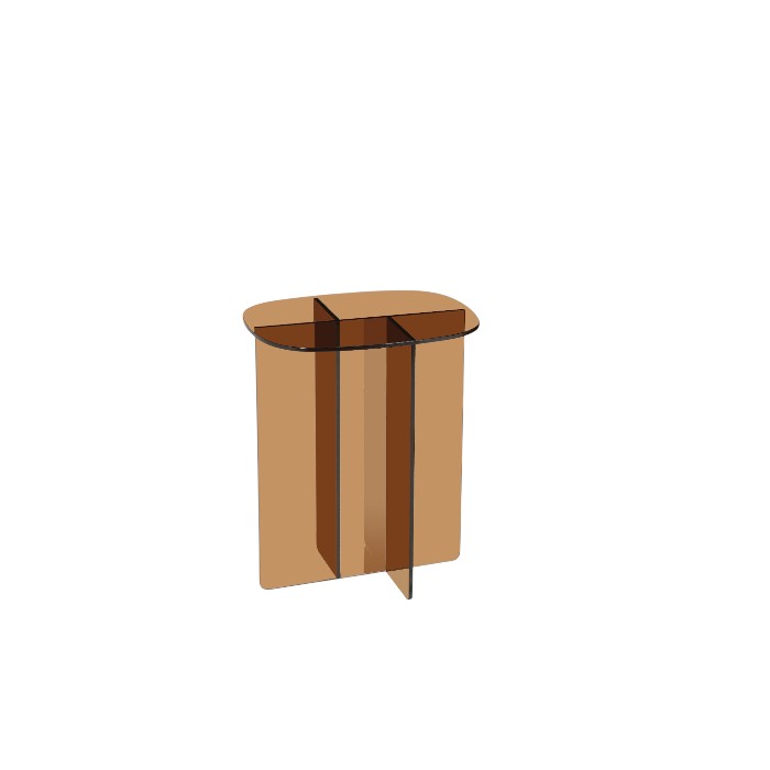 שולחן ווטרו אליפס אמבר 40x30x50