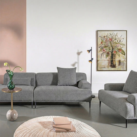 ספה פיבי אופן דארק גריי