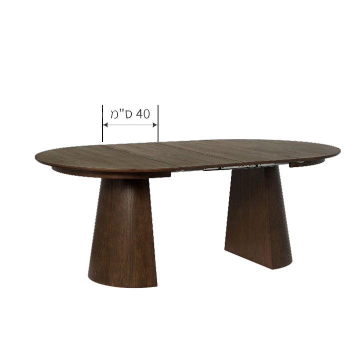 שולחן לומי וולנאט נפתח120x120x75