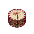 Plate Louise Palm Red - quad