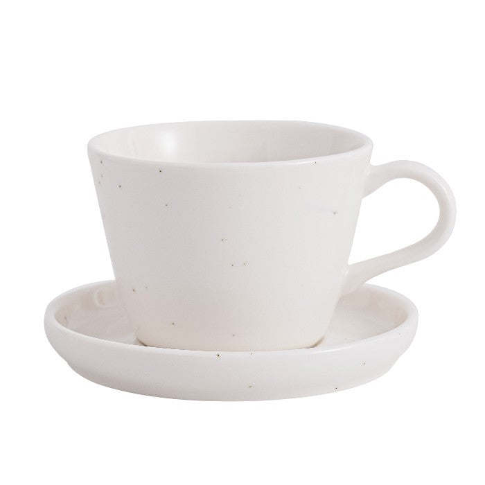 Vanilla espresso cups and saucers - set of six