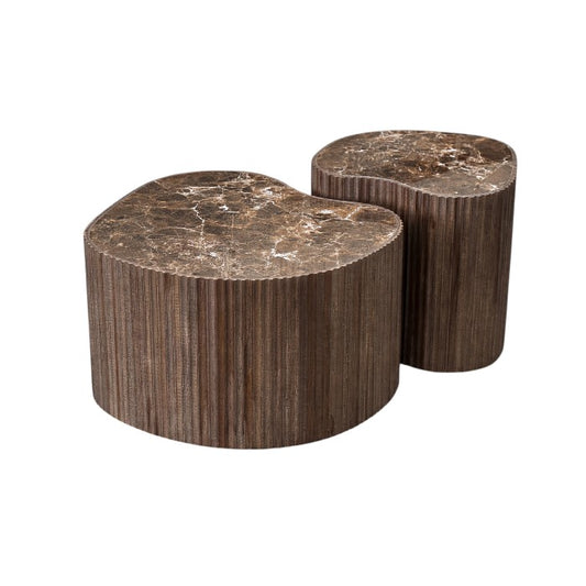 סט שולחנות ליאו סטון וולנאט