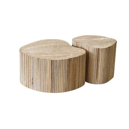 סט שולחנות ליאו סטון נטוראל