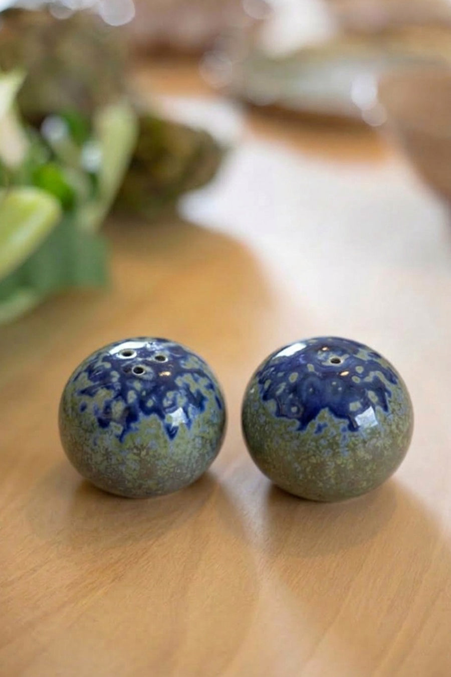 Genesis Blue Salt and Pepper Shakers