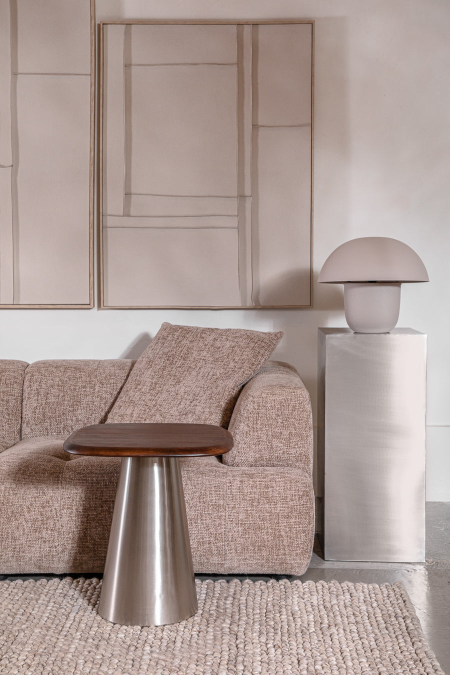 Cozy Silver Brown L Table
