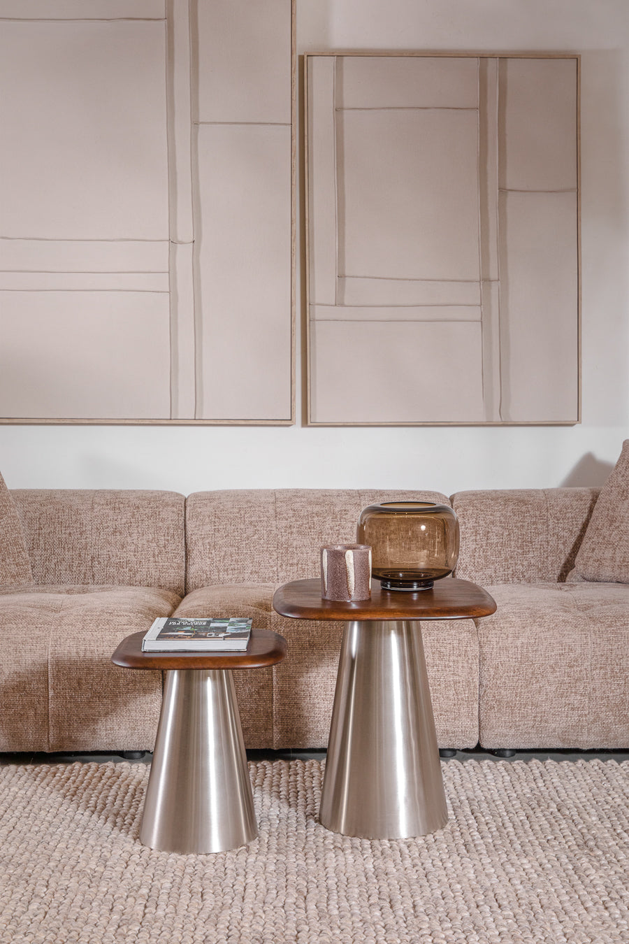 Cozy Silver Brown L Table