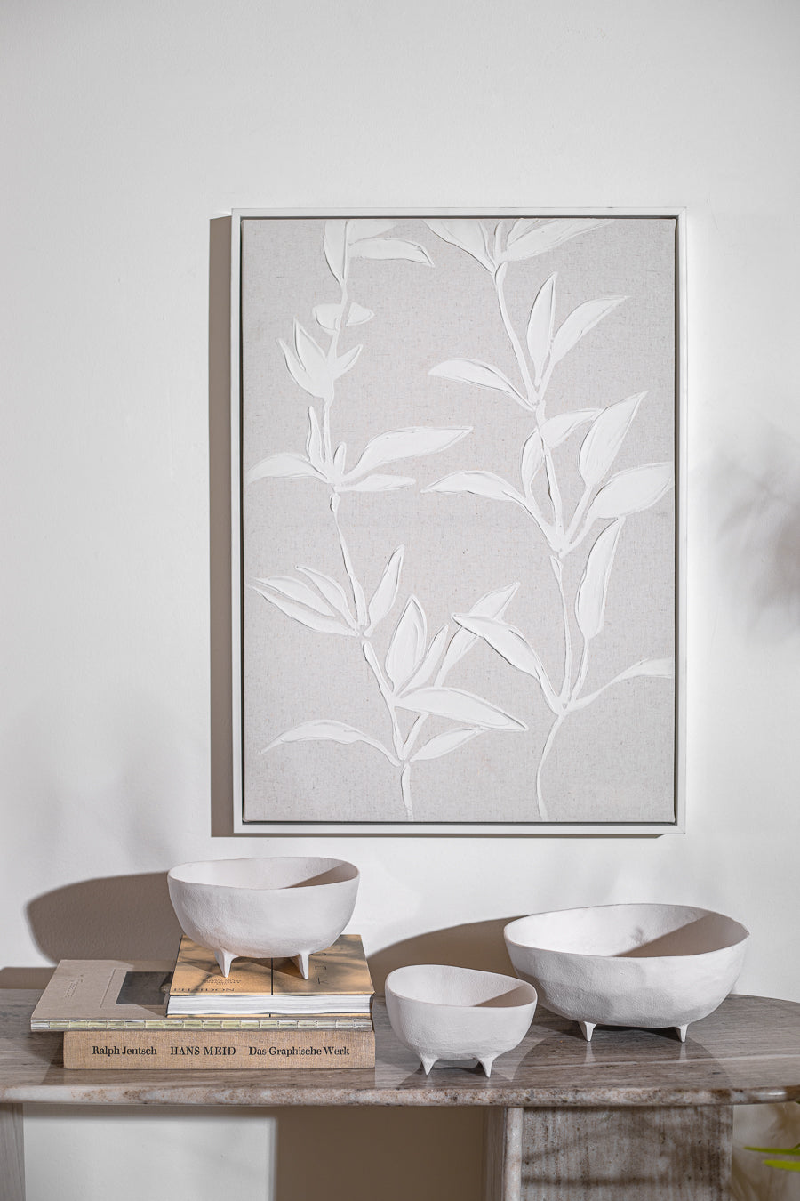 תמונה תבליט פלוואר בז' אנד ווייט S