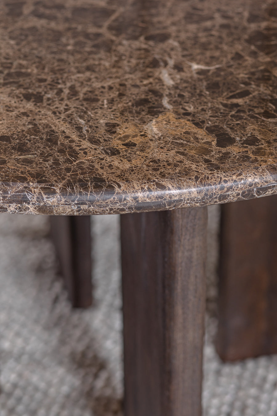 Margo Brown Marble Dining Table