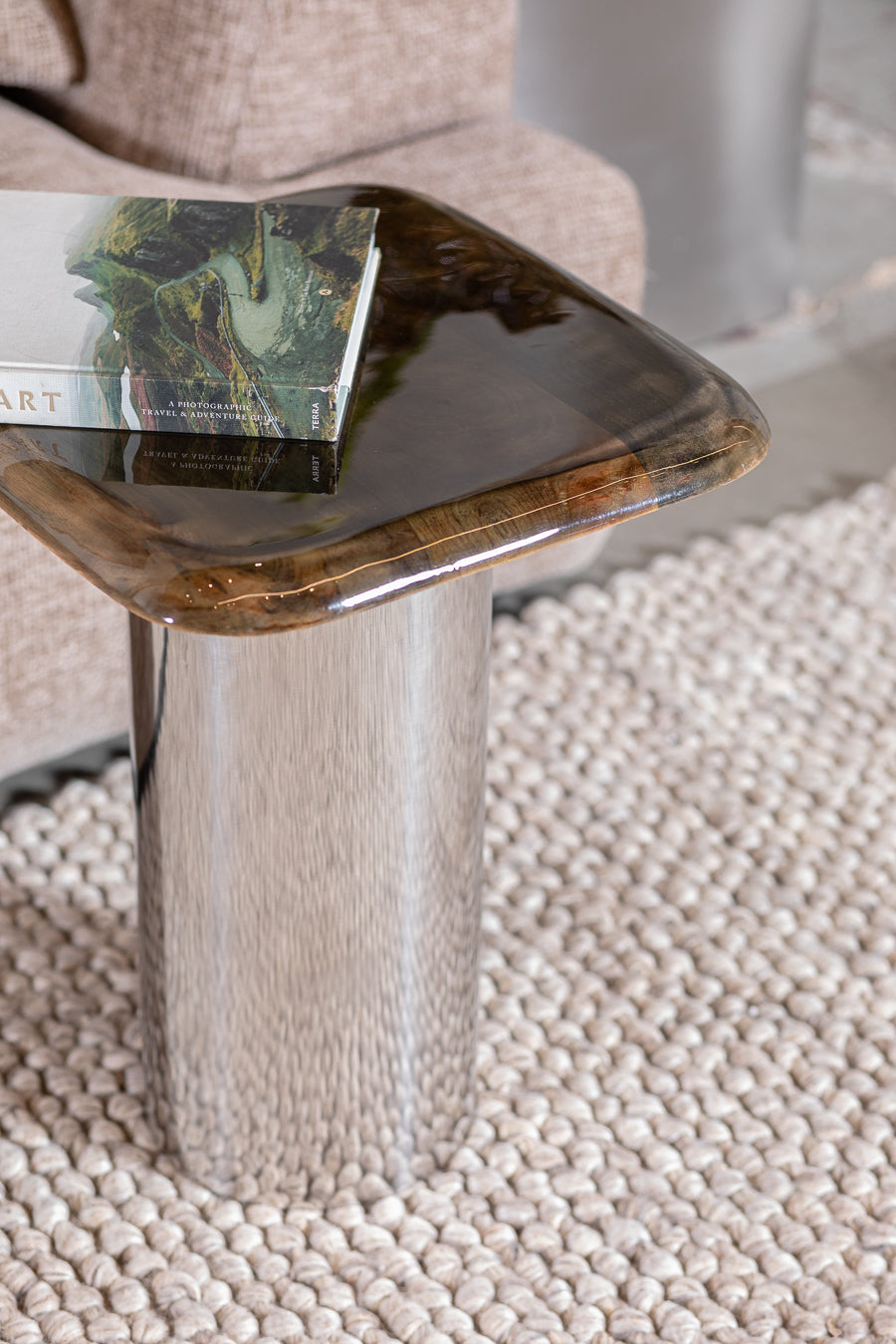 Kuzi Silver Green Table 40x40x50