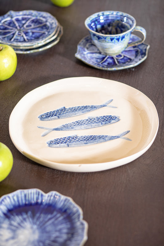 Genesis Fish Plate Blue 29 cm - Pair