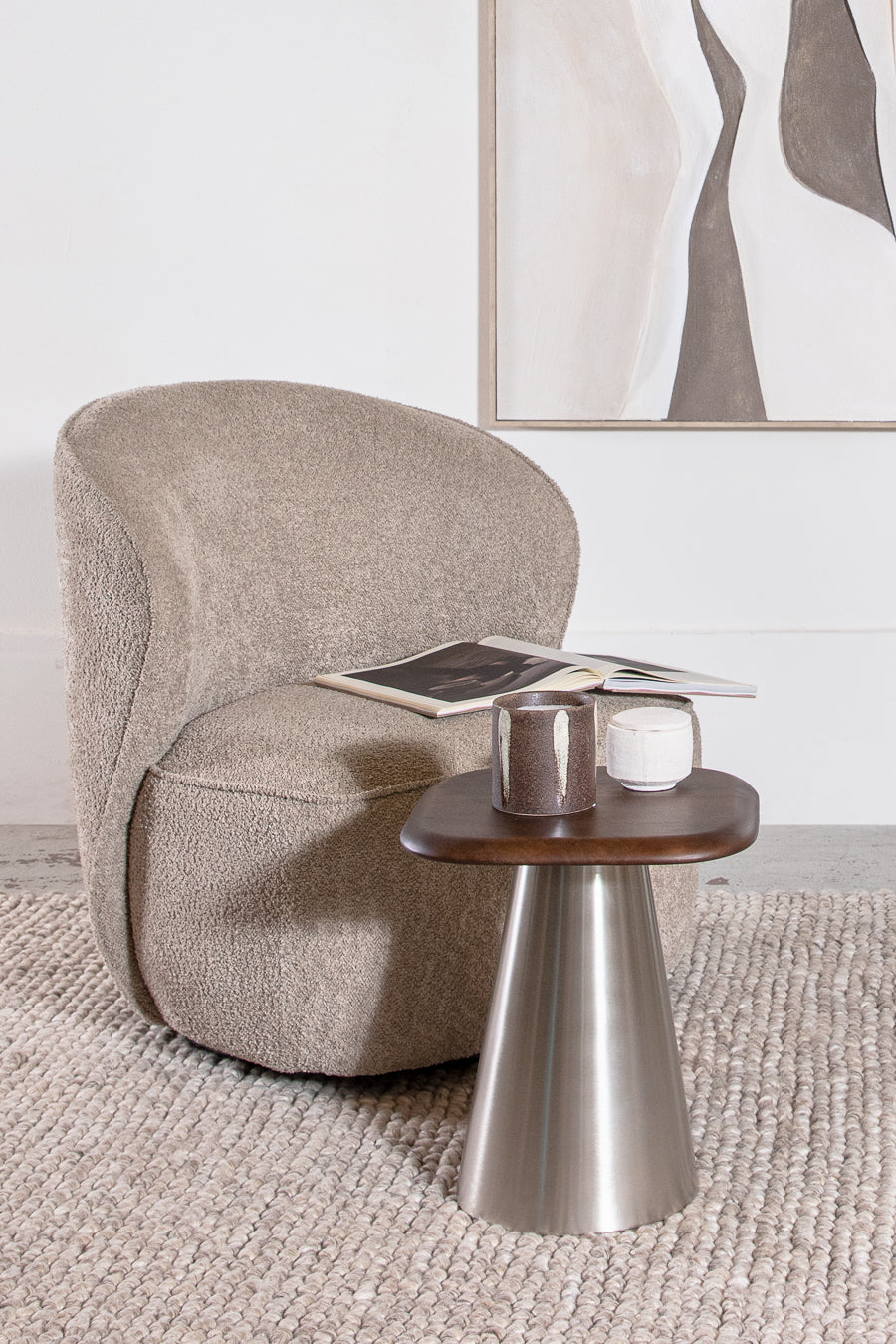 Cozy Silver Brown L Table