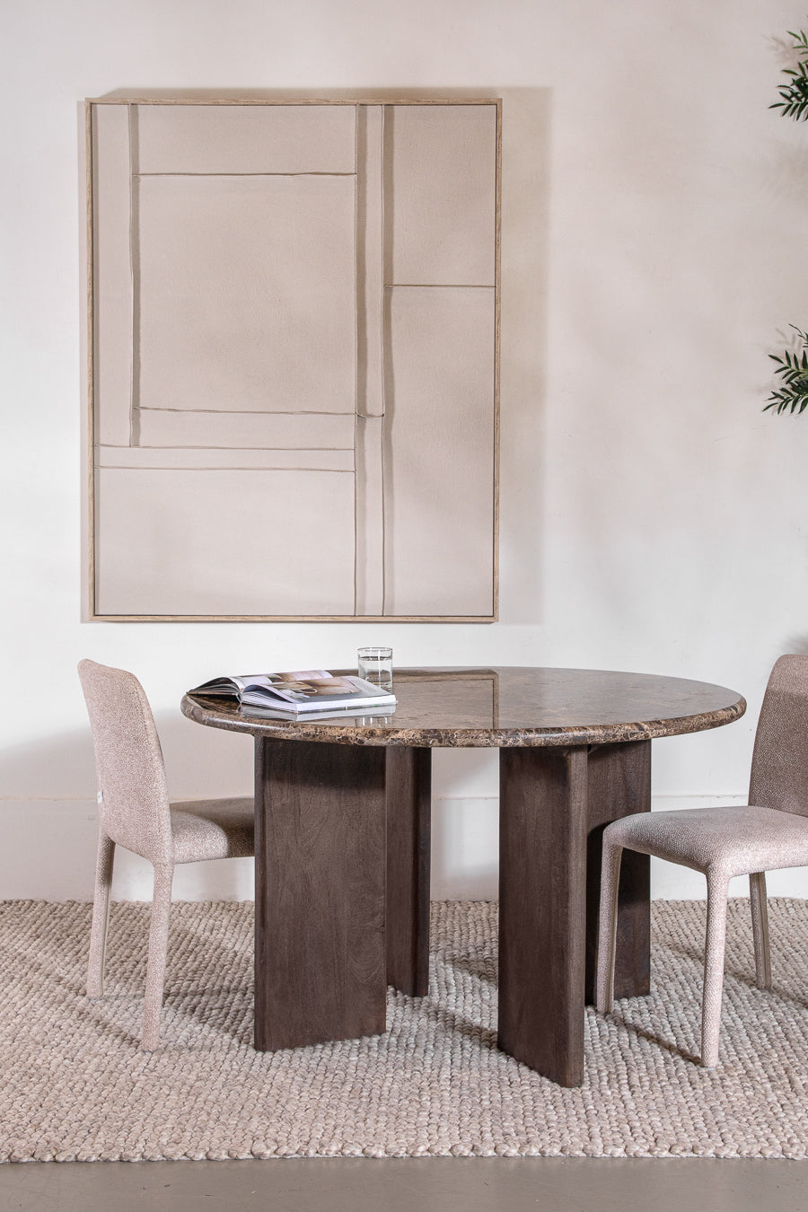 Margo Brown Marble Dining Table