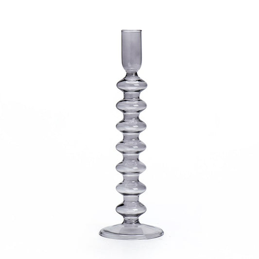 פמוט זכוכית מידנייט גריי  26x8.5